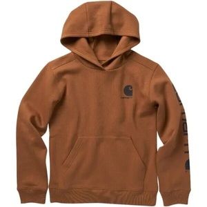 Carhartt Hoodie Sweatshirt Boy's 10/12 Brown Long Sleeve